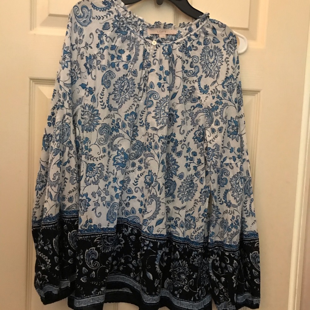 Lovely blue and white blouse